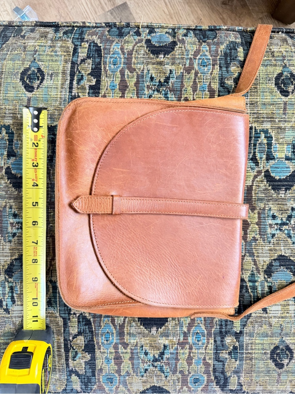 ABLE Leather Crossbody Bag Cognac Brown Handmade Ethiopia - Picture 8 of 10